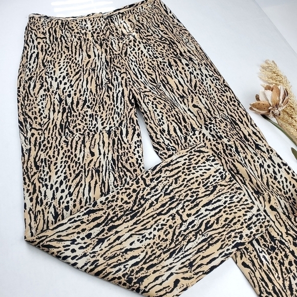 New Susan Bristol Leopard Print Cotton Spandex Pants Size 8 Petite - Picture 4 of 13